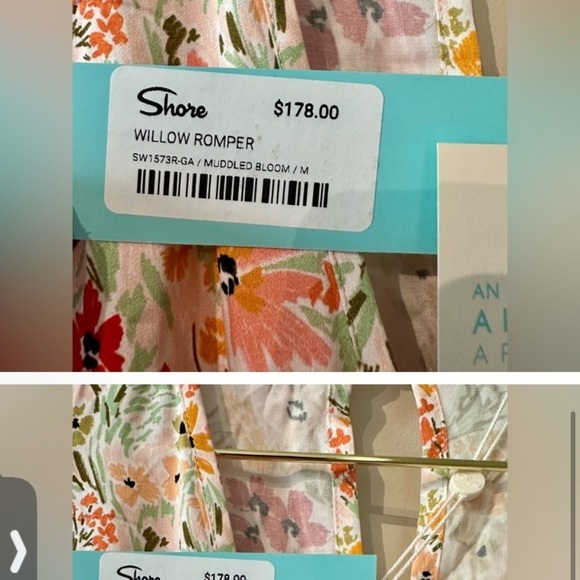 Shore Women’s Willow Shorts Romper Resort Pockets Floral Pockets New size M - Picture 5 of 14